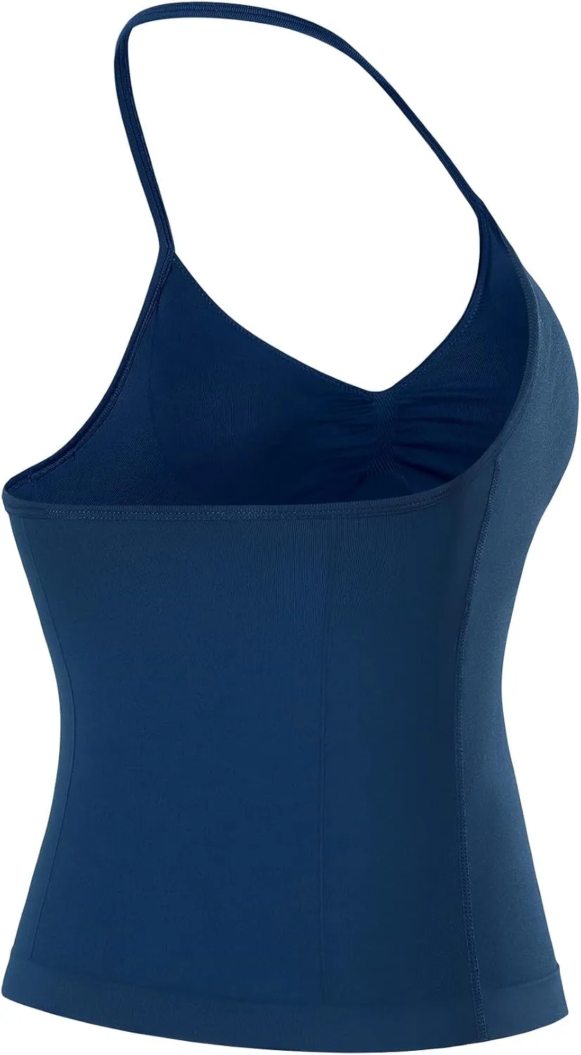 AUROLA Influence Longline Strappy Workout Halter Tops for Women,Removable Cups Padded Bras Impact Gym Yoga Sleeveless Top