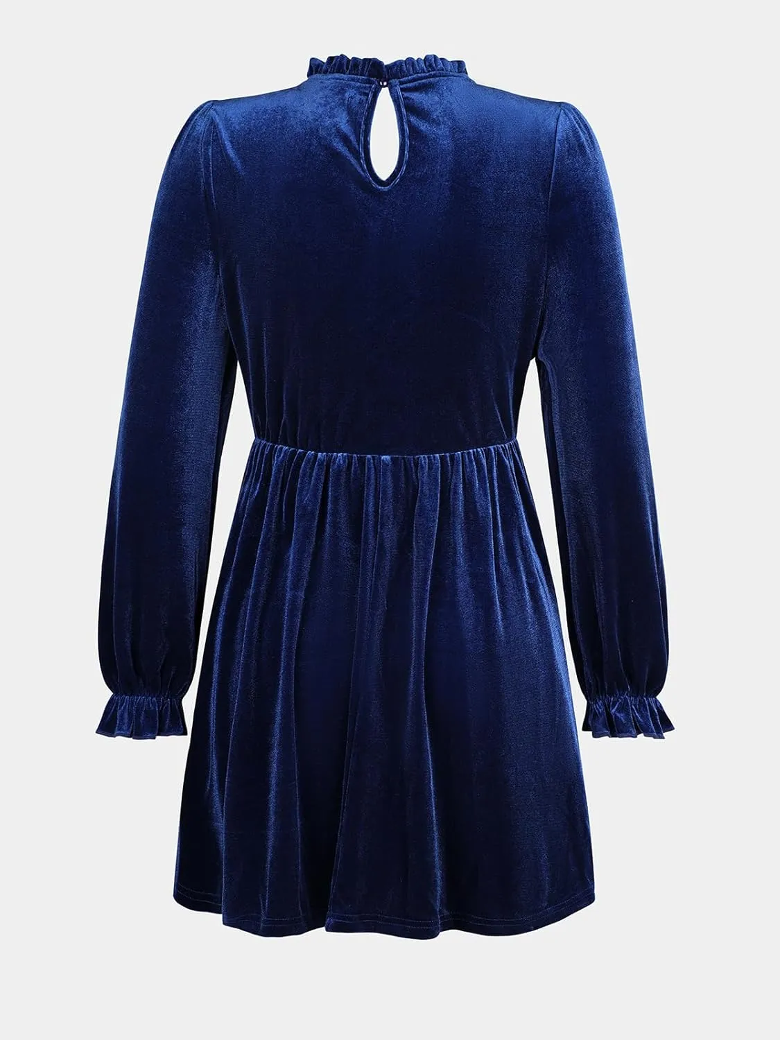 CUPSHE Women's Velvet Dress High Neck Long Sleeve Fall Mini Party Ruffled Wedding Guest Dress