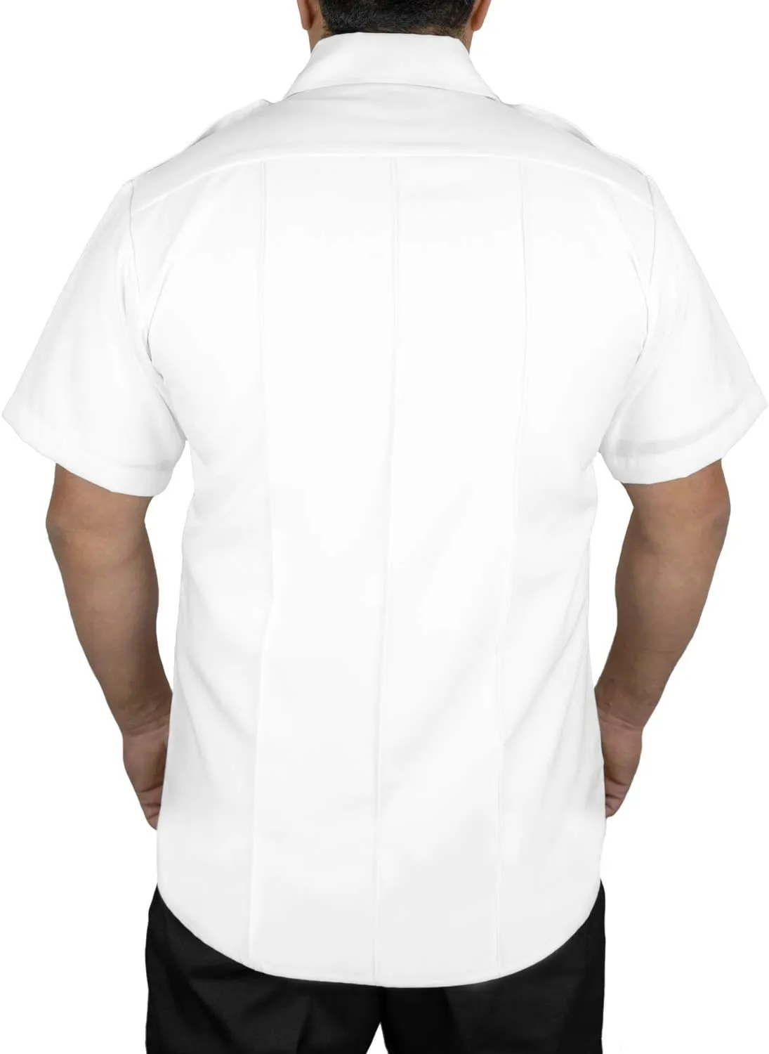 First Class 100% Polyester Short Sleeve Men's Uniform Shirt White
