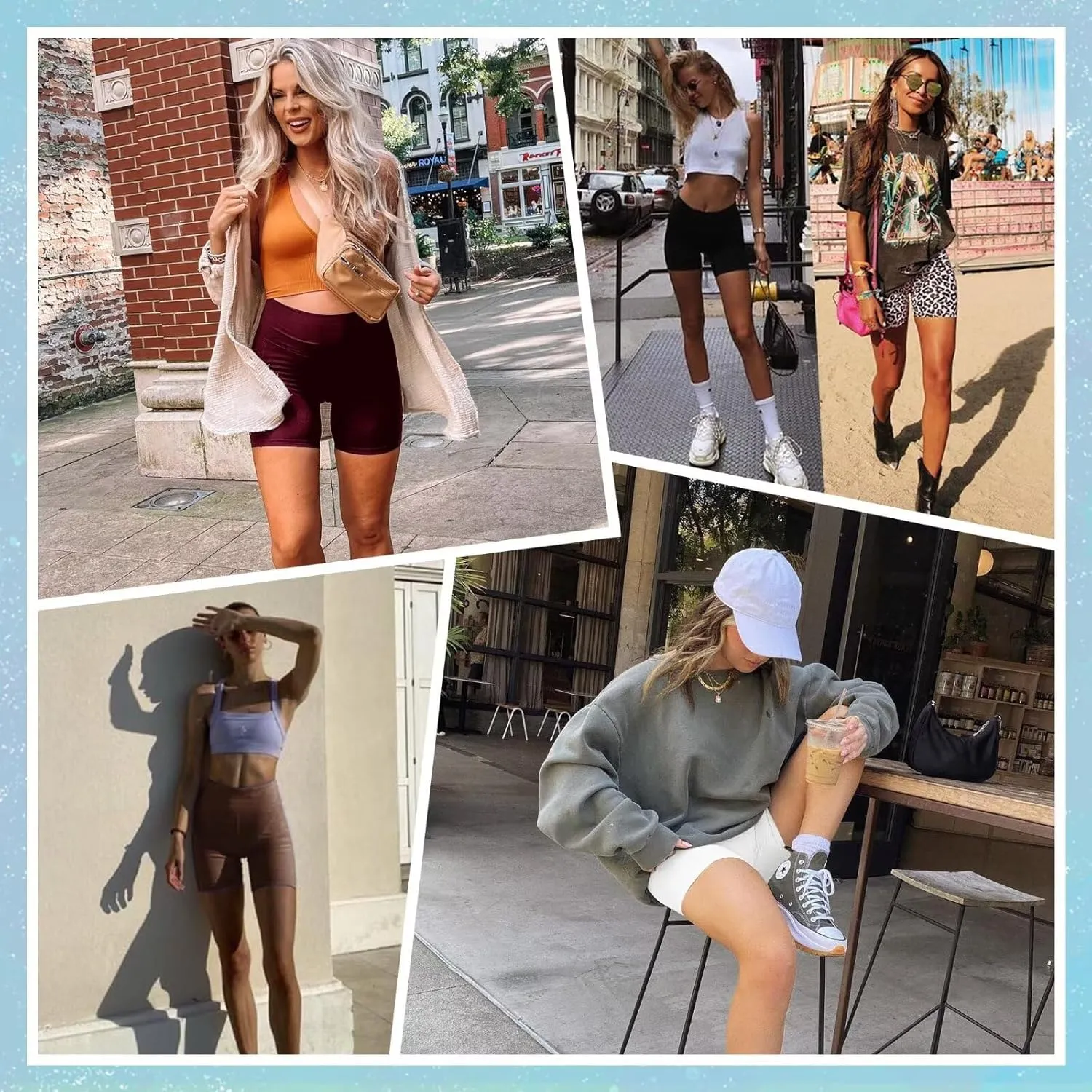 HIGHDAYS 5 Biker Shorts for Women - High Waist Tummy Control Stretch Spandex Workout Yoga Running Gym Underwear