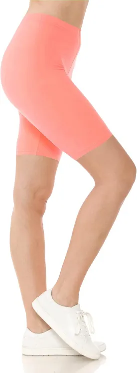 Leggings Depot High Waisted Buttery Soft Fashion Biker Shorts for Women (Available in Plus Size)