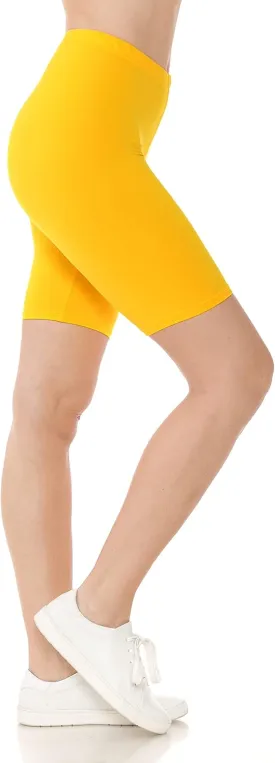 Leggings Depot High Waisted Buttery Soft Fashion Biker Shorts for Women (Available in Plus Size)