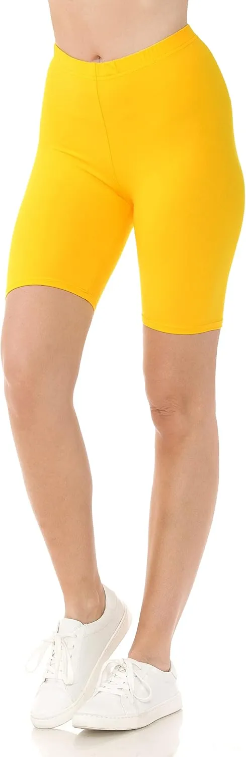Leggings Depot High Waisted Buttery Soft Fashion Biker Shorts for Women (Available in Plus Size)