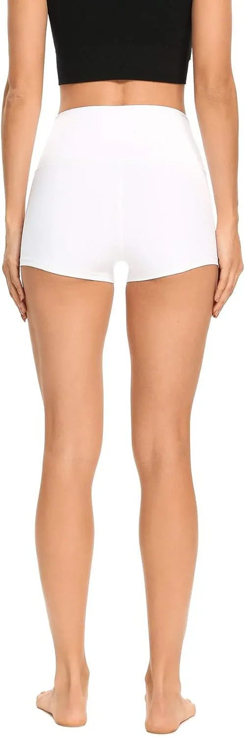 LXNMGO Women's 2"/7" High Waist Yoga Shorts Tummy Control Workout Running Biker Volleyball Shorts for Women with Side Pockets