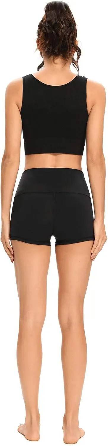 LXNMGO Women's 2"/7" High Waist Yoga Shorts Tummy Control Workout Running Biker Volleyball Shorts for Women with Side Pockets