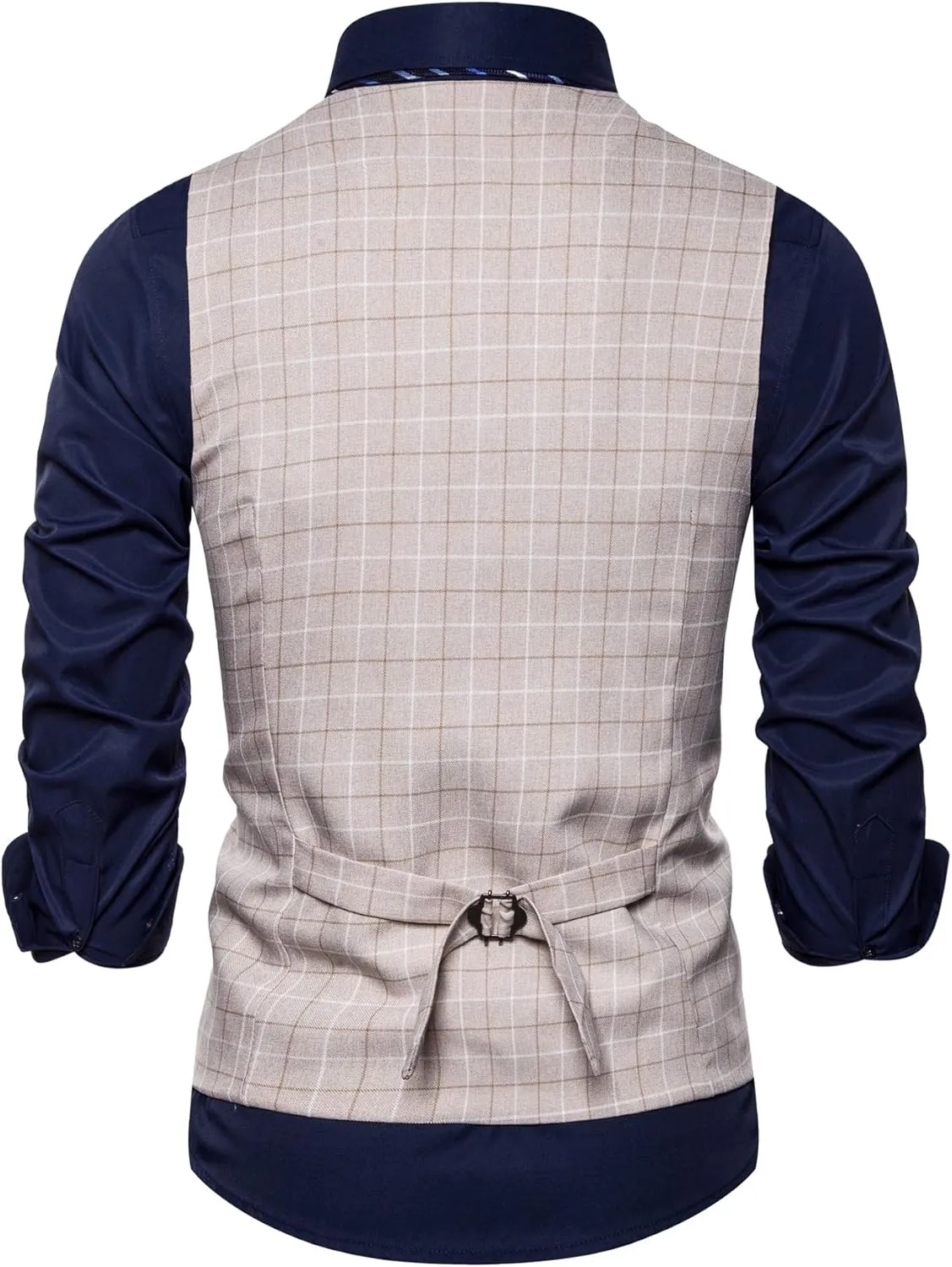 Mens Formal Business Suit Vests 5 Buttons Regular Fit Waistcoat for Suit or Tuxedo