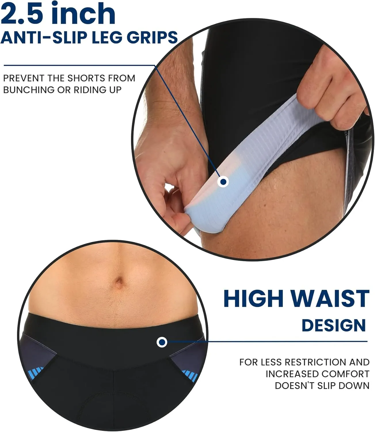 Padded Cycling Shorts Men's Cycling Underwear with 3D Padding Ergonomic Biking Bicycle Shorts Shock Absorbing Sweat Absorbing