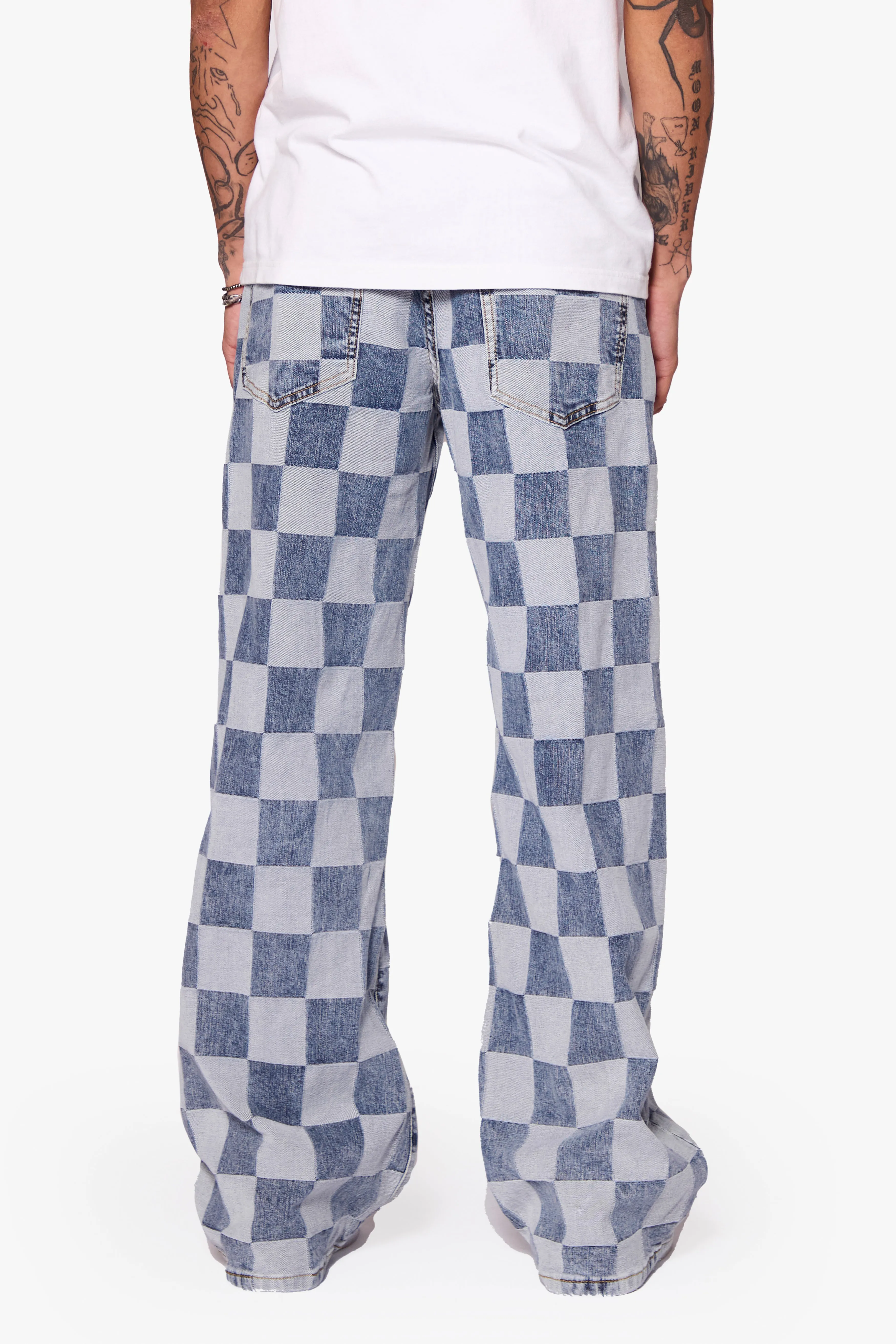 "CHESS" BLUE BAGGY DENIM JEAN