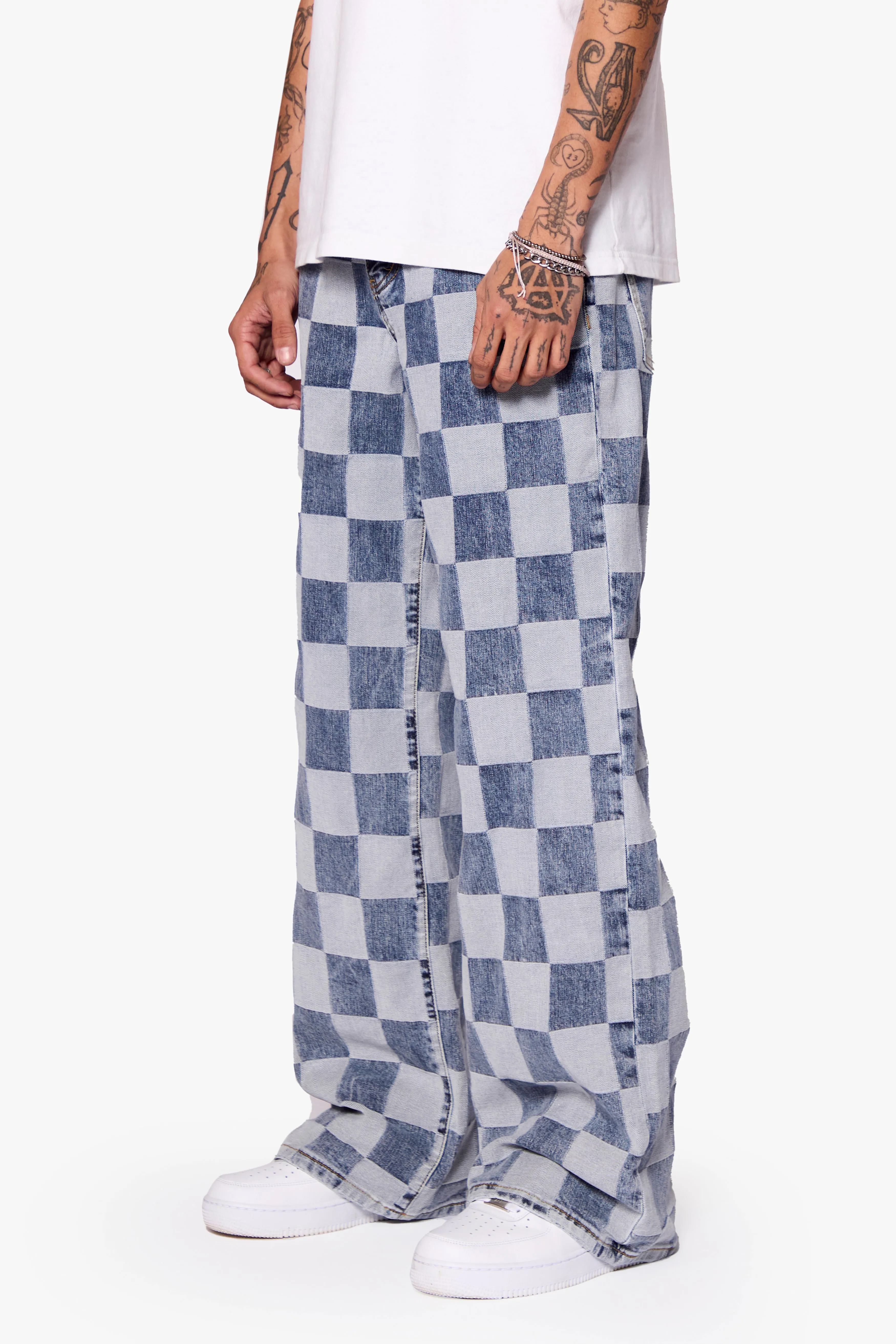 "CHESS" BLUE BAGGY DENIM JEAN
