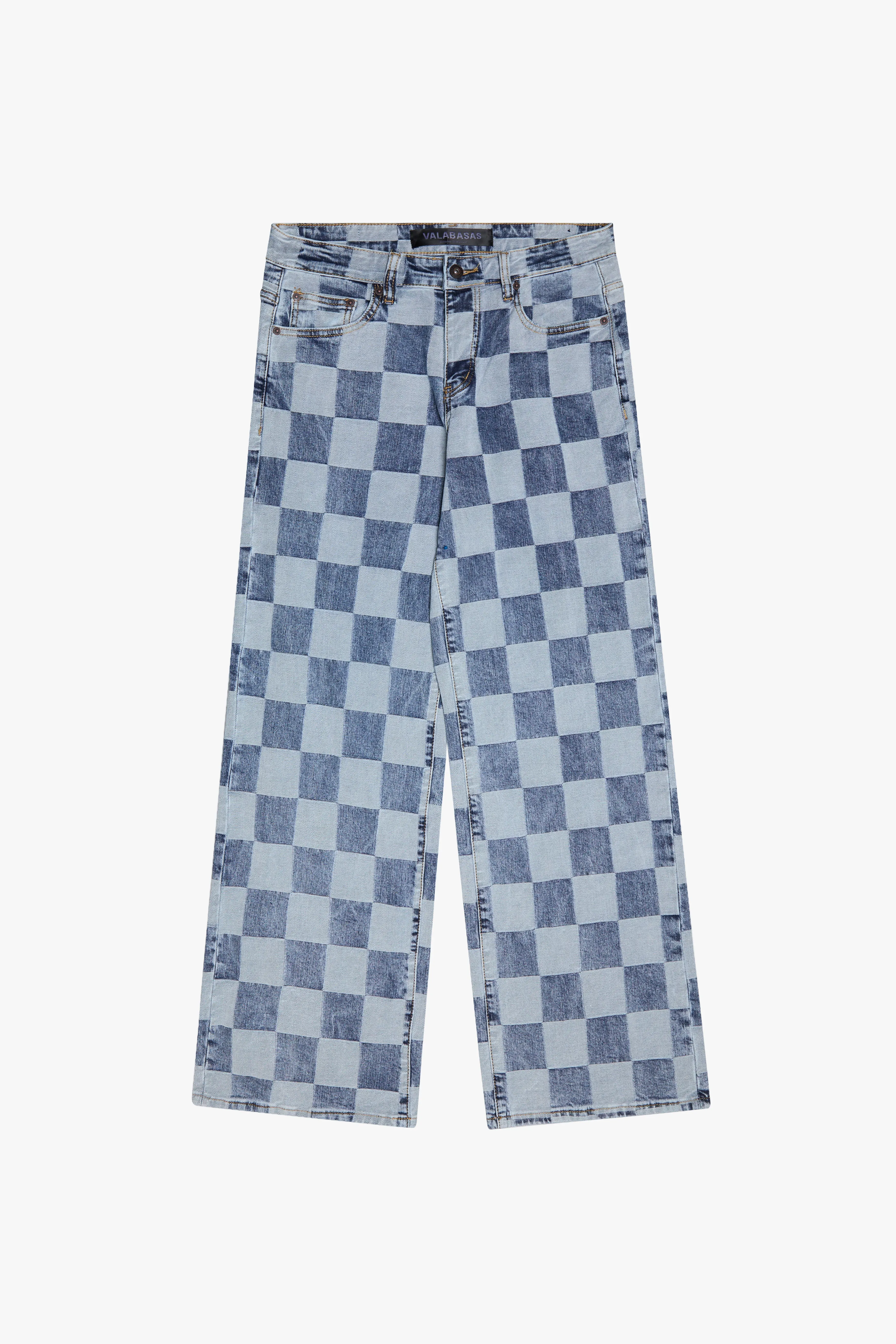 "CHESS" BLUE BAGGY DENIM JEAN
