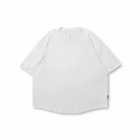 Round Neck Loose Short Sleeve T-Shirt In White
