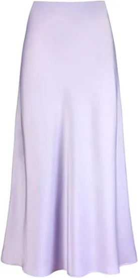Skirts for Women Maxi Satin High Waisted Elastic Skirts Elegant Bodycon A-Line Solid Color Silk Skirt for Summer 2025