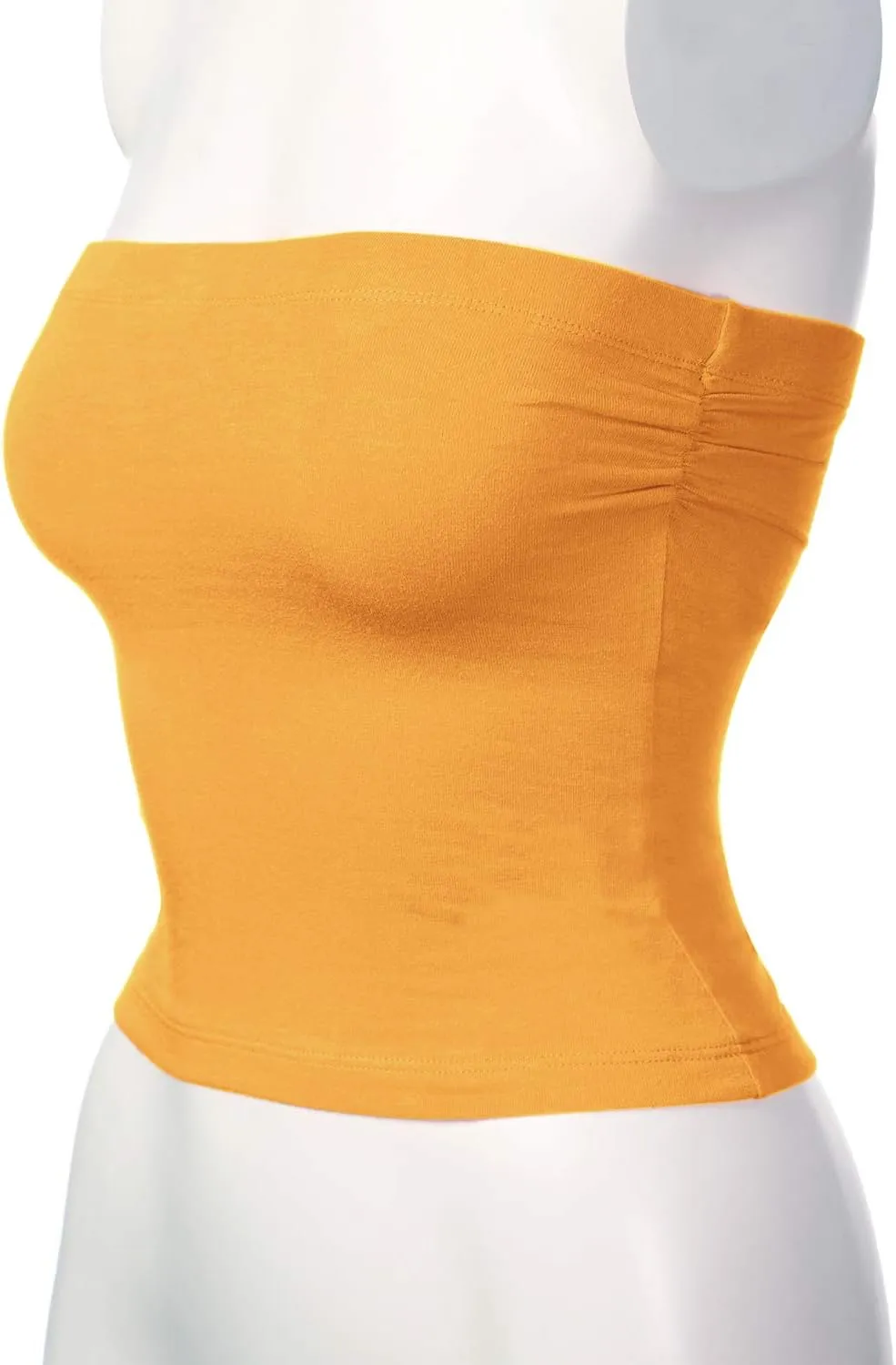 Women's Shapewear Tube Tops Strapless Ruched Built-in Shelf Bra Casual