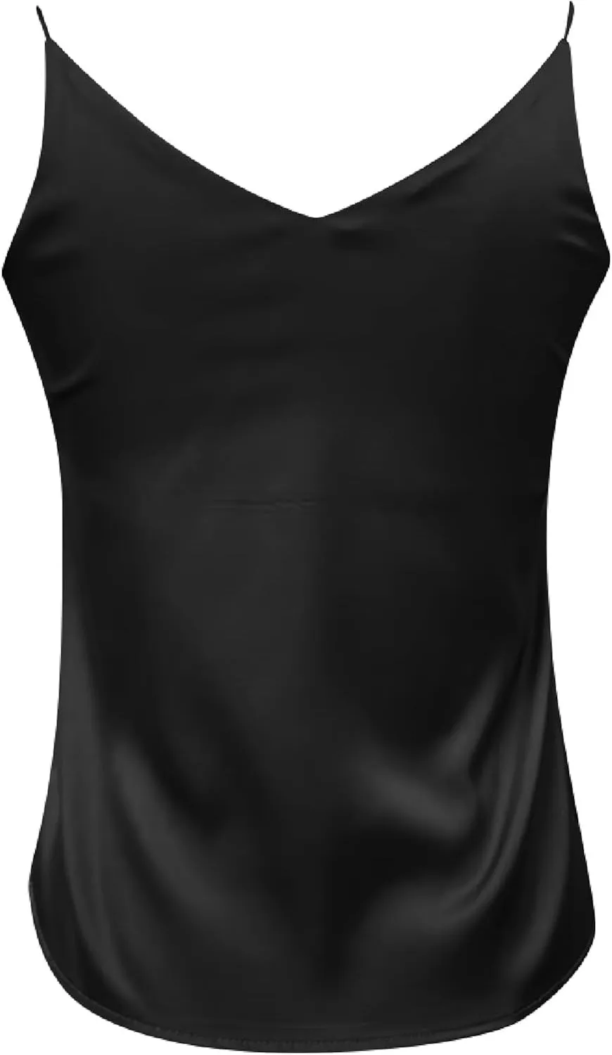 Womens Silk Satin Camisole Top Sexy V Neck Blouse Tank Shirt Ladies Spaghetti Strap Vest Cami Summer Casual Tanks