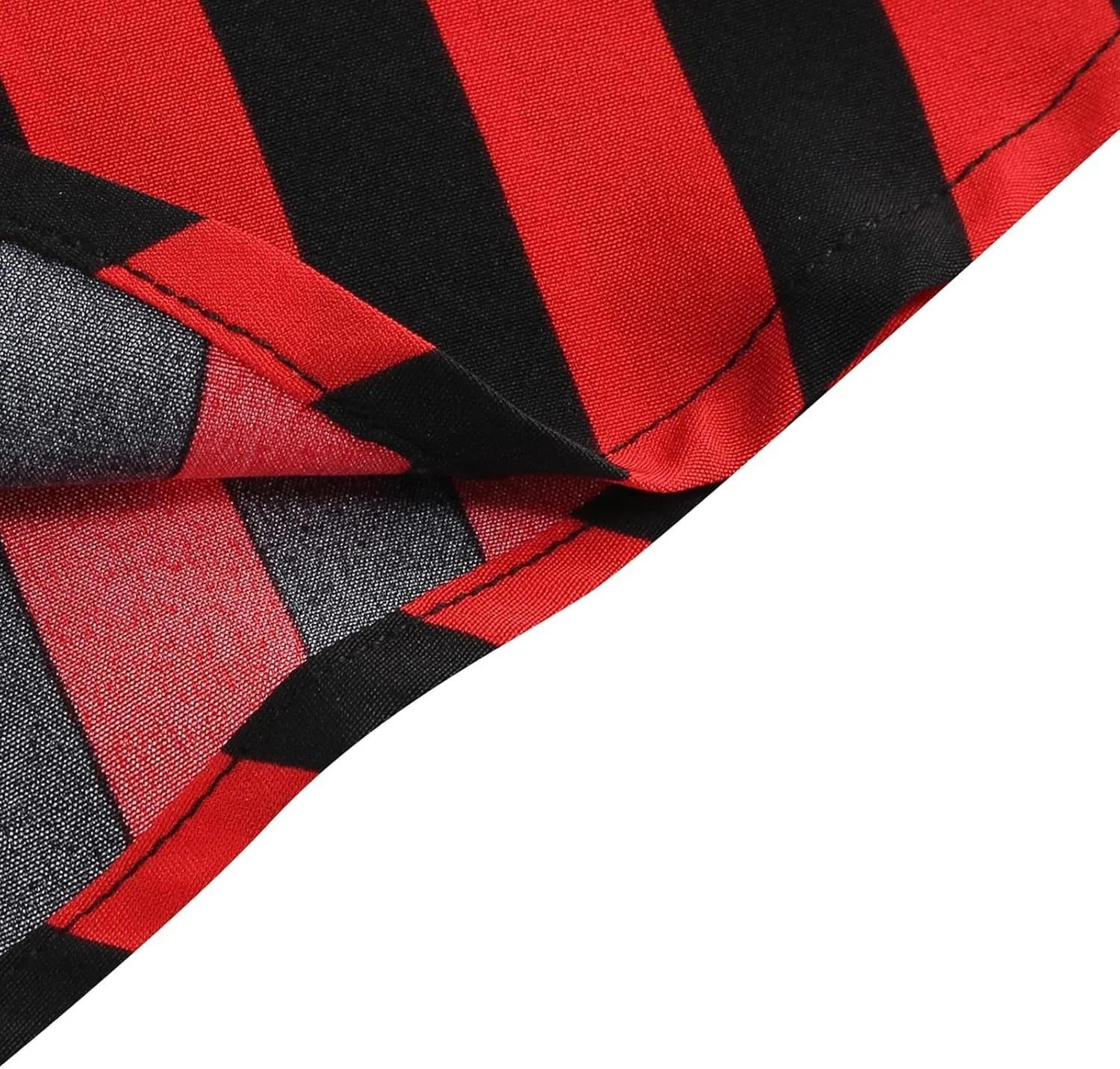 Women's Striped A-Line Midi Skirts High Waist Belted Vintage Style Skater Skirt Retro Summer Casual Swing Skirt